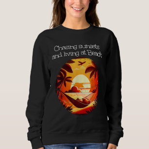Chasing sunset and sleeping in Palm Tree Bed Sweatshirt