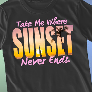 Chasing Sunset Chaser Retro Summer Palm Tree Women T-Shirt