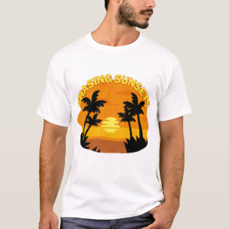 Chasing Sunsets Aesthetic Minimalist T-Shirt