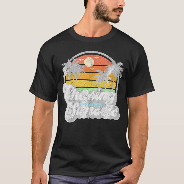 Chasing Sunsets Beach Summer Sunset 70's T-Shirt (Front)