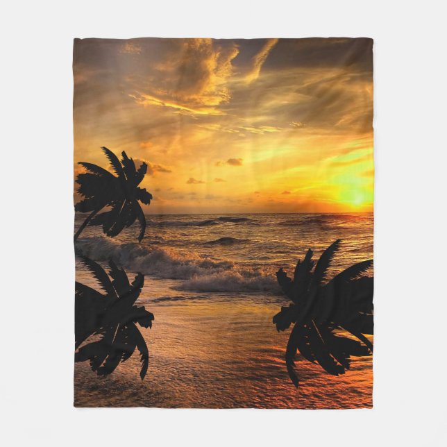 CHASING SUNSETS OCEAN SCENERY NATURE   FLEECE BLANKET (Front)