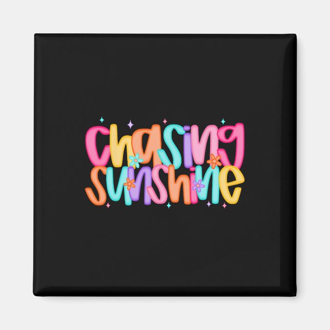 Chasing Sunshine Hawaii Beach Seashell Funny Summe Magnet (Front)