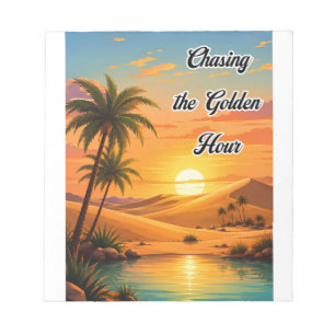 Chasing the Golden Hour Desert Sunset Aesthetic Notepad