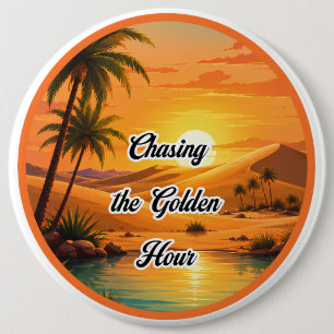 Chasing the Golden Hour Sunset Oasis Aesthetic 6 Cm Round Badge