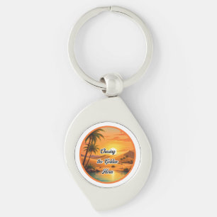 Chasing the Golden Hour Sunset Oasis Aesthetic Key Ring