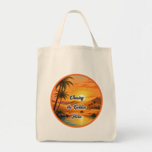 Chasing the Golden Hour Sunset Oasis Aesthetic Tote Bag