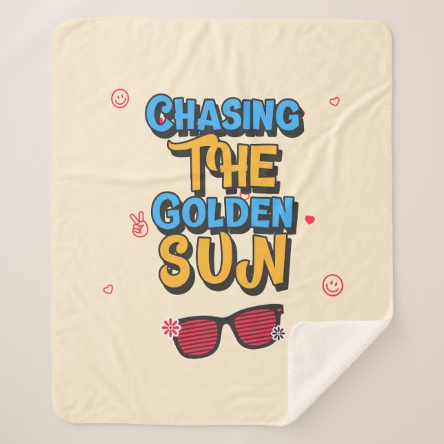 Chasing the Golden Sun Sherpa Blanket (Front)