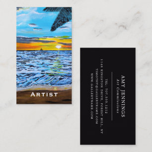 Chasing the Sunset Painting by Alfred Fox Business Card
