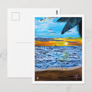 Chasing the Sunset Painting by Alfred Fox Postcard