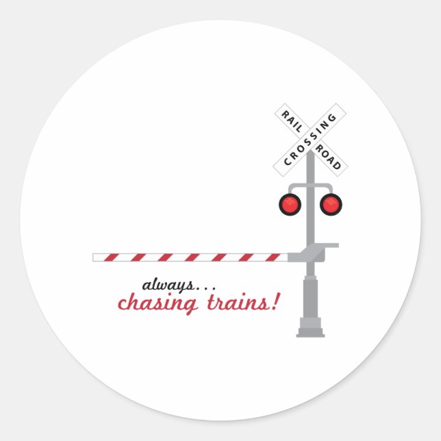 Chasing Trains Classic Round Sticker (Front)