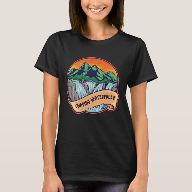 Chasing Waterfalls Hiking Outdoor Climbing T-Shirt (Front)