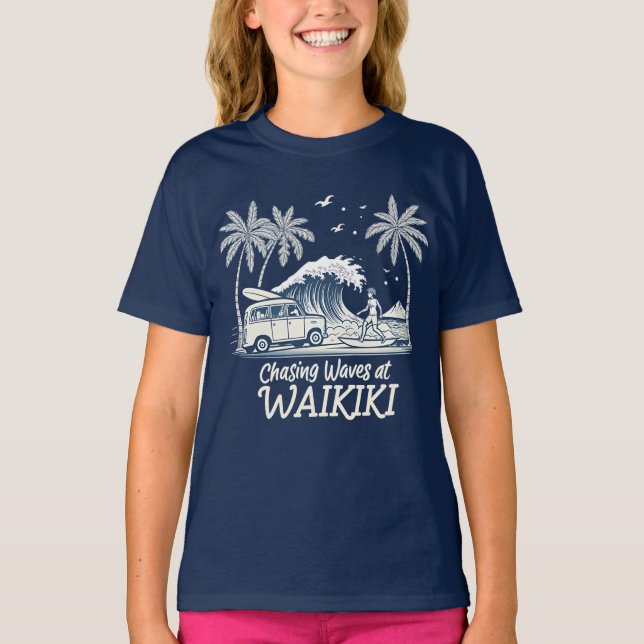 Chasing Waves at Waikiki T-Shirt (Front)