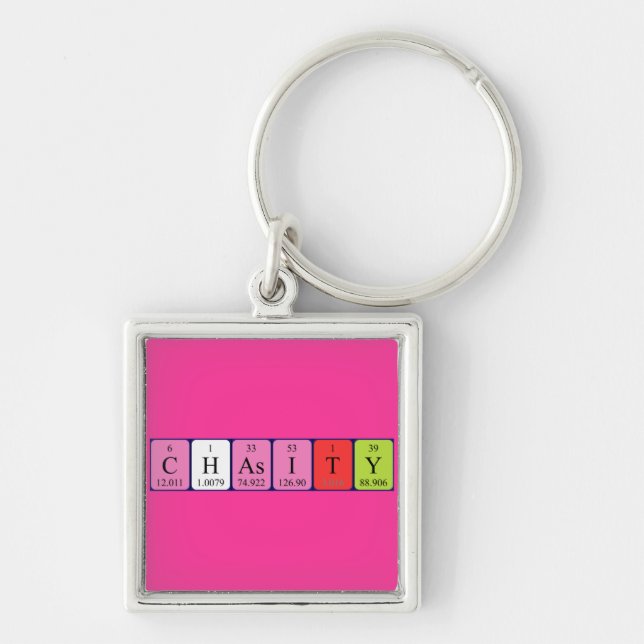 Chasity periodic table name keyring (Front)