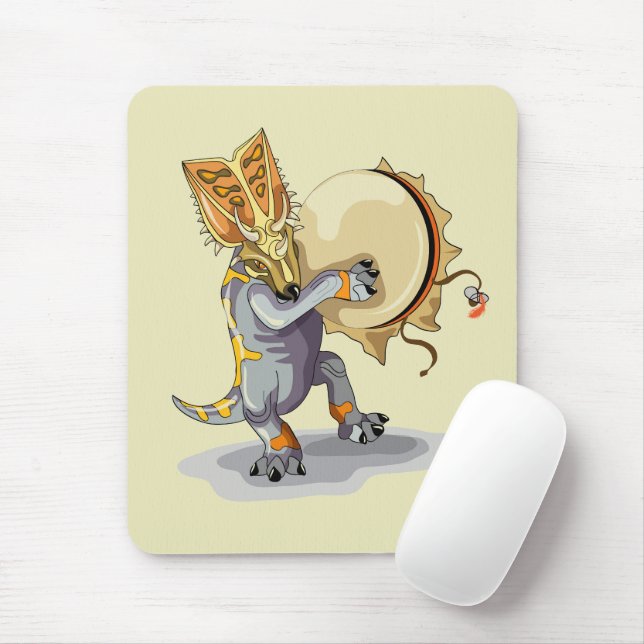 Chasmosaurus Dancing A Shaman Ritual Mouse Pad (With Mouse)