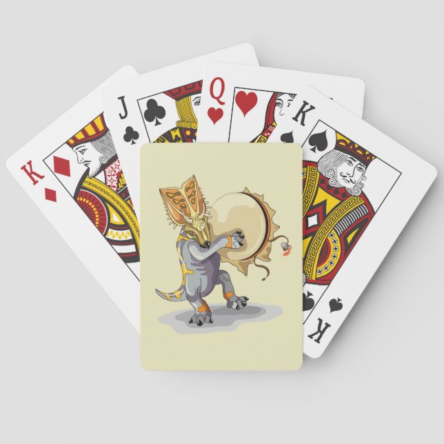 Chasmosaurus Dancing A Shaman Ritual Playing Cards (Back)