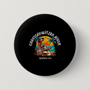 Chassahowitzka river florida fun skeleton in the 6 cm round badge