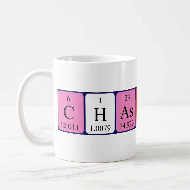 Chastity periodic table name mug (Left)