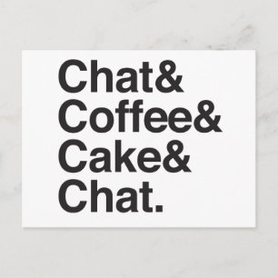 chat and coffee and cake postcard