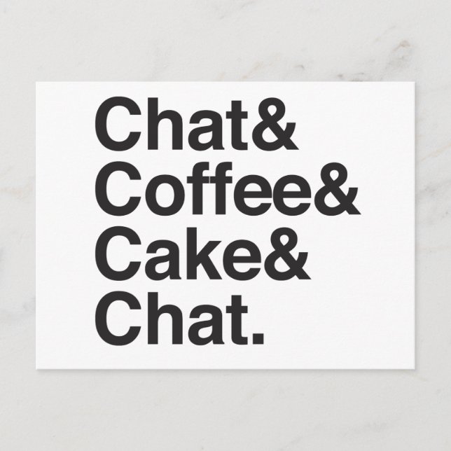 chat and coffee and cake postcard (Front)