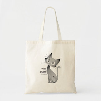 Chat assis au regard langoureux tote bag