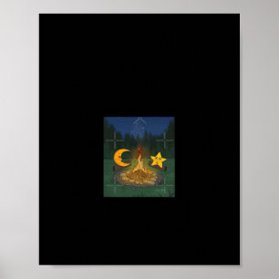 Chat Between The Moon Graphic Poster