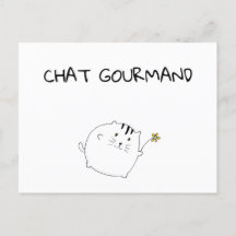 Chat Gourmand Postcard