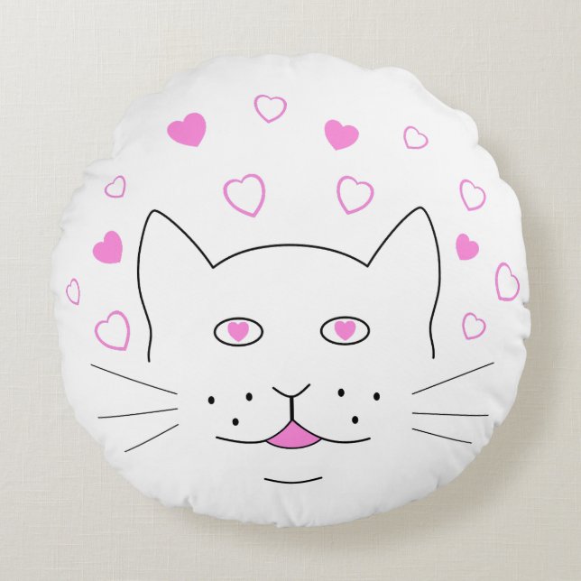 Chat Heart Round Cushion (Front)