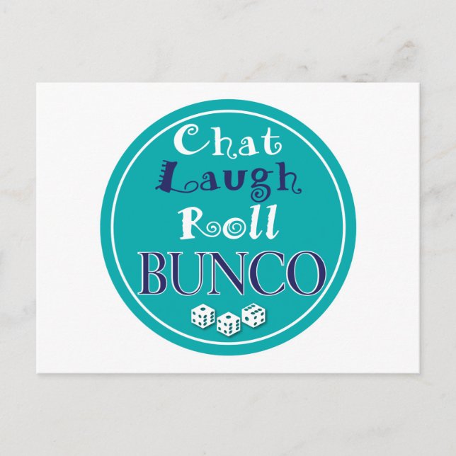 chat,laugh,roll - bunco postcard (Front)
