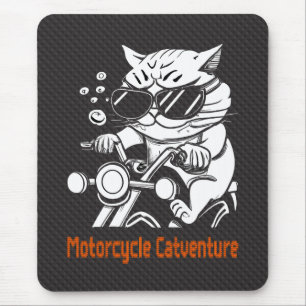 Chat motard - Motorcycle Catventure Mouse Pad