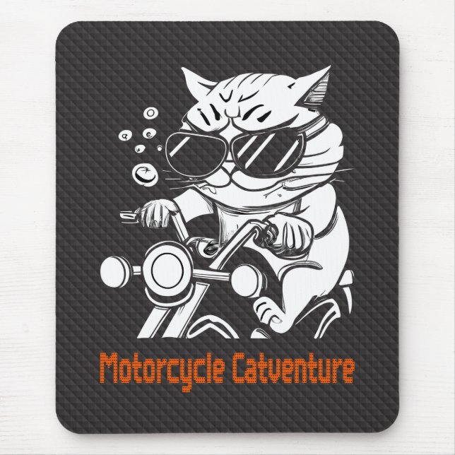 Chat motard - Motorcycle Catventure Mouse Pad (Front)