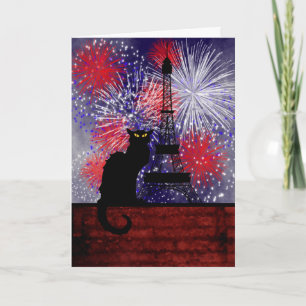 Chat Noir Bastille Day Card