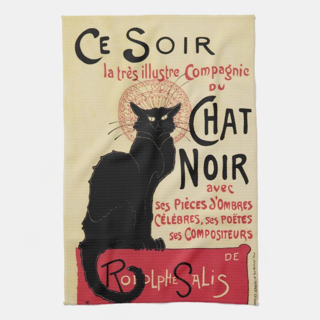 Chat Noir~Black Cat Tea Towel (Vertical)