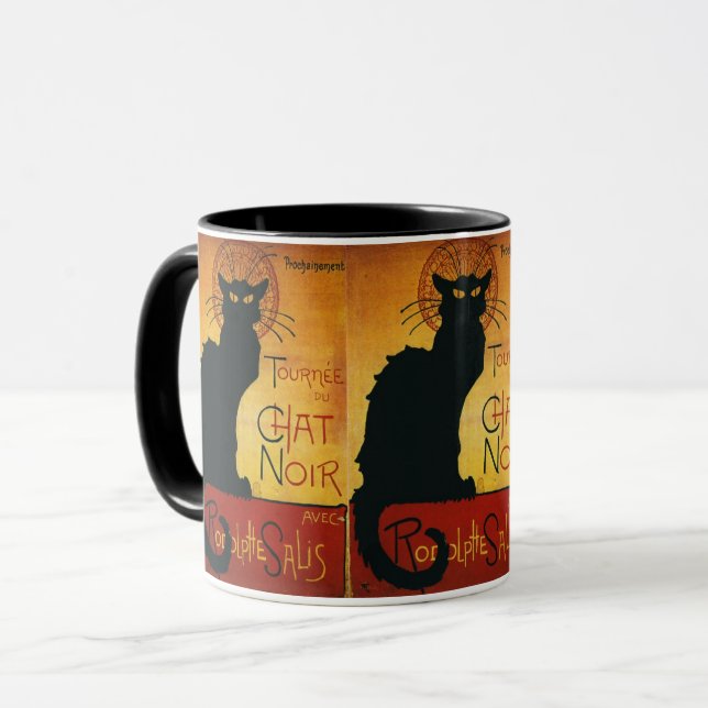 Chat Noir - Black Cat Vintage French Advertisement Mug (Front Left)