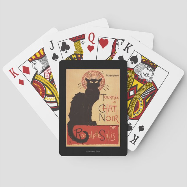 Chat Noir Cabaret Troupe Black Cat Promo Poster Playing Cards (Back)
