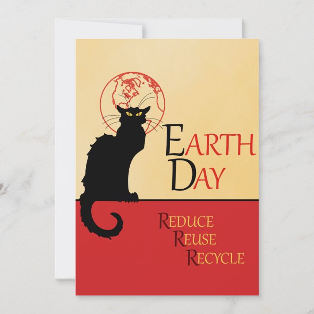 Chat Noir Earth Day Invitation (Back)