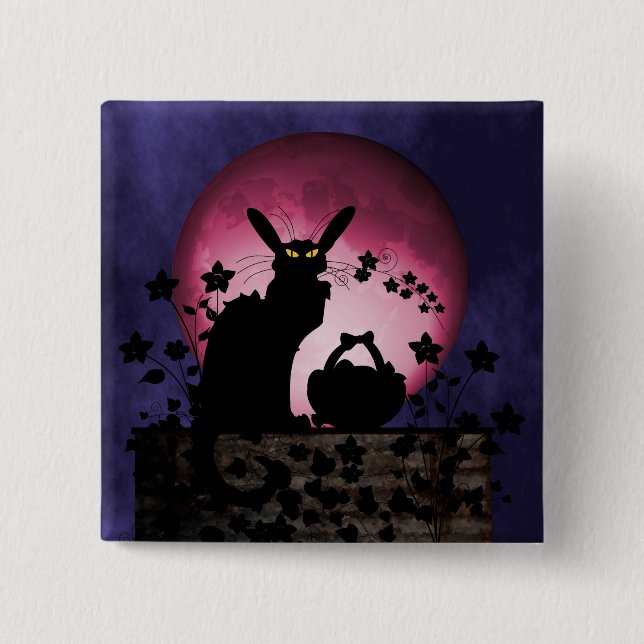 Chat Noir Easter 15 Cm Square Badge (Front)