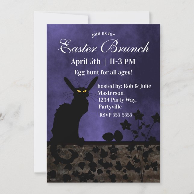 Chat Noir Easter Invitation (Front)