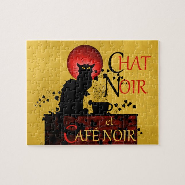 Chat Noir et Café Noir Jigsaw Puzzle (Horizontal)