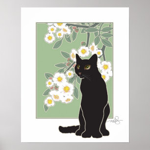 Chat Noir et Fluer de Pommier Poster