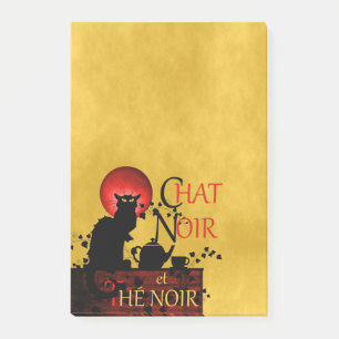 Chat Noir et Thé Noir, Black Cat Black Tea Post-it Notes