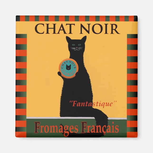 Chat Noir Fromages Français Magnet (Front)
