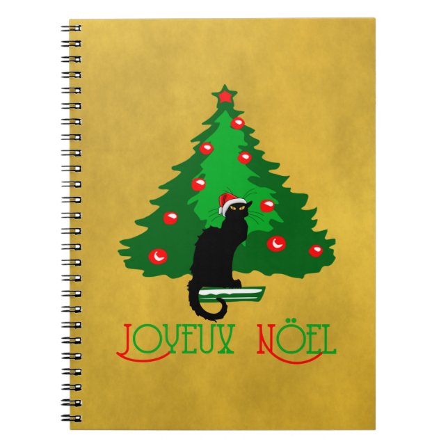 Chat Noir Joyeux Noel Notebook (Front)