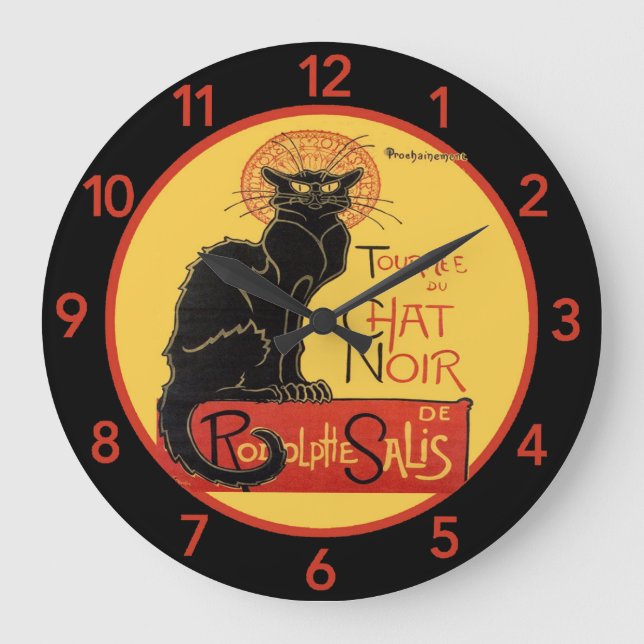 Chat Noir large Clock (Front)