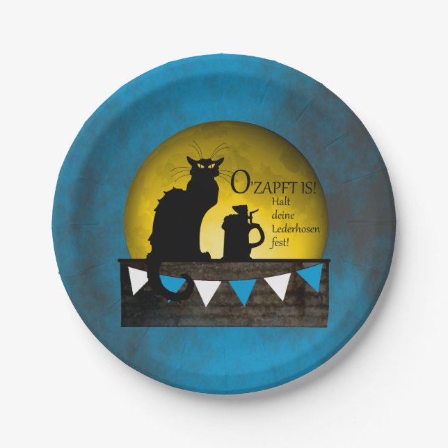 Chat Noir Oktoberfest Paper Plate (Front)