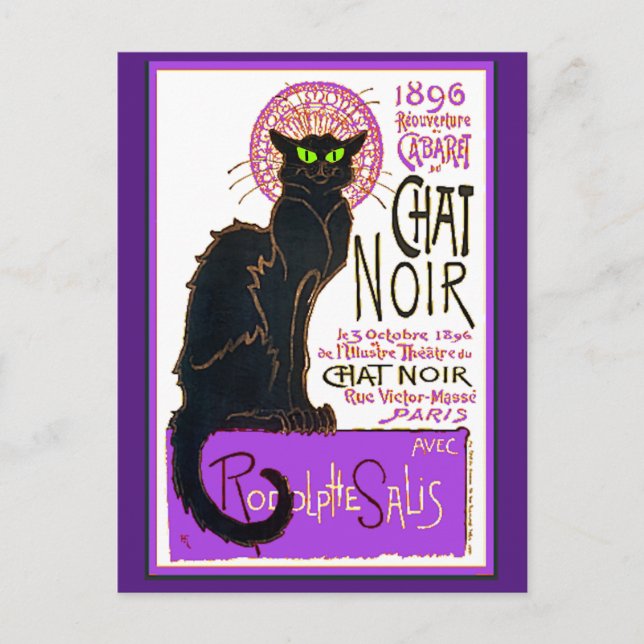 Chat Noir, Steinlen, Fine Art, Postcard (Front)