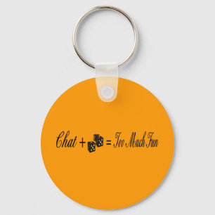 chat plus dice equals too much fun key ring