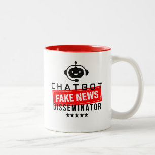 Chatbot FAKE NEWS Disseminator Two-Tone Coffee Mug