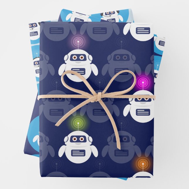 Chatbot - Robot with headphones and microphone for Wrapping Paper Sheet (In situ)