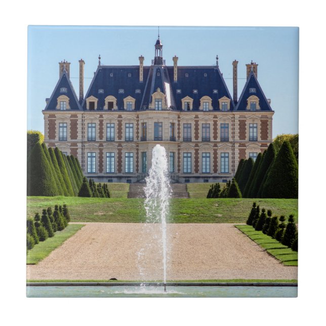 Chateau and parc de Sceaux in summer - France Ceramic Tile (Front)