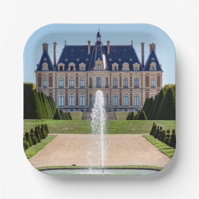 Chateau and parc de Sceaux in summer - France Paper Plate (Front)
